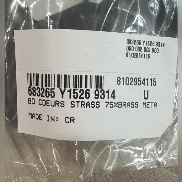 Saint Laurent Crystal Heart Drop Earrings - Picture 5 of 9